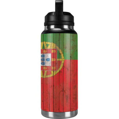 Portuguese Flag Dark Wood YETI Rambler 36oz Bottle Skin